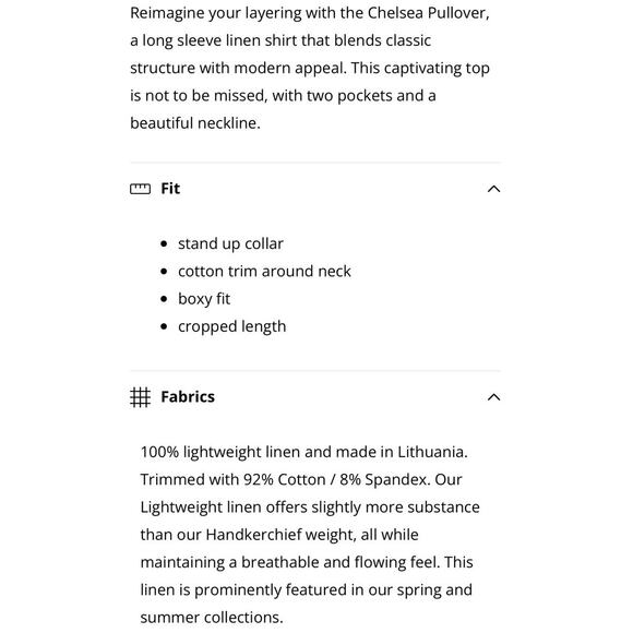 Flax 100% Linen White Chelsea Pullover Long Sleeve Top Size Large - Picture 9 of 12